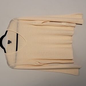 Eileen Fisher Pastel Yellow Wool Sweater Sz LP Winter Essential Quiet Luxury